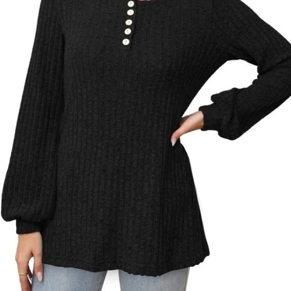 Fantaslook Henley Long Sleeve Casual Tunic